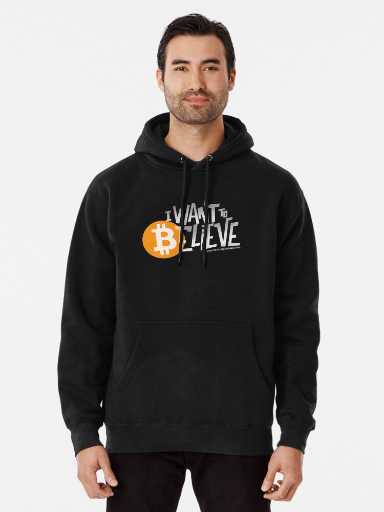 Thumbnail 1 of 5, Pullover Hoodie, I want to ₿elieve - Black designed and sold by the10mintrader.