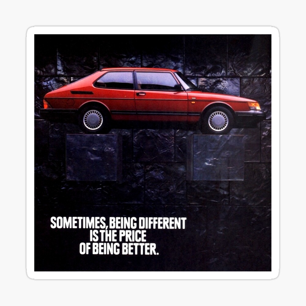 1982 SAAB 900 Turbo Your Brain bw 2-page Advertisement Print Art Car Ad J788 