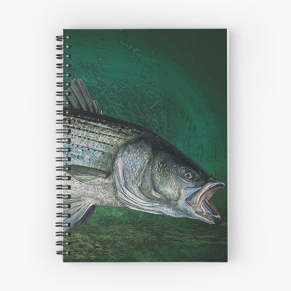 Item preview, Striped Bass in Blue Green Depths, Ocean Fishing designed and sold by fishweardesigns.