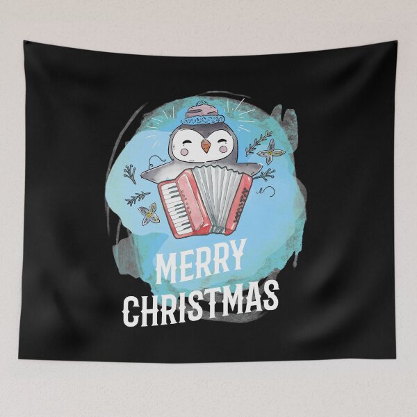 Item preview, Merry Christmas Accordion Animal Penguin Mistletoe designed and sold by DSWShirts.