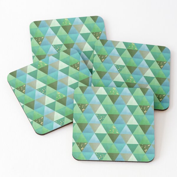 Item preview, Autumn Triangle Pattern - Green, Light Blue, Teal, Khaki, Moss designed and sold by alexixela.