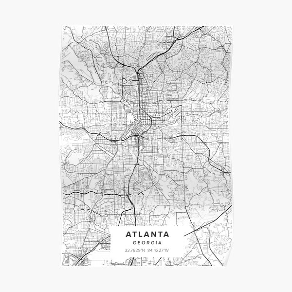 Atlanta GA Karte Poster
