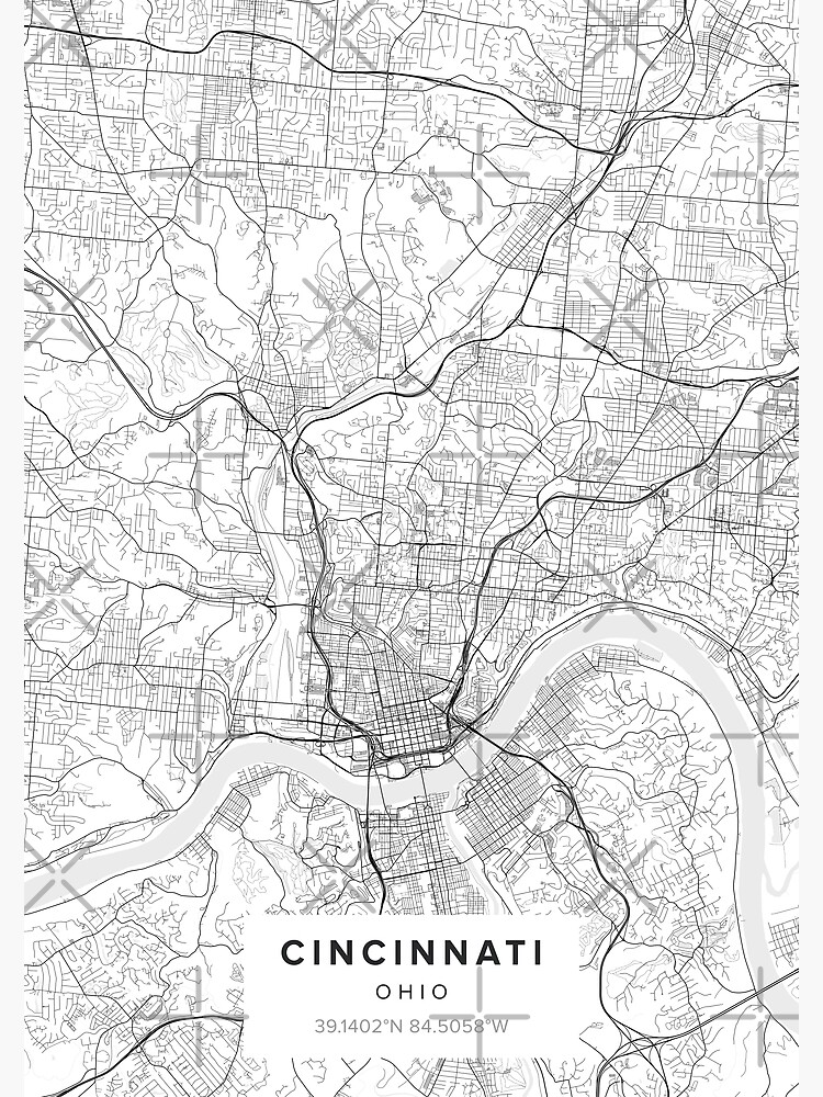Thumbnail 3 of 3, Canvas Print, Cincinnati Map designed and sold by Kara515.