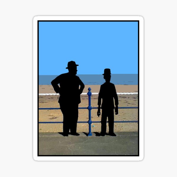 LAUREL and HARDY : Vintage Silhouette Print Sticker