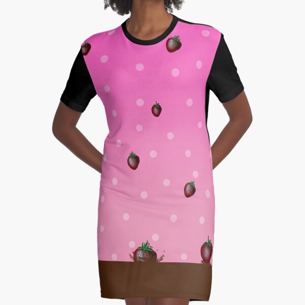 Strawberry & Chocolate Graphic T-Shirt Dress