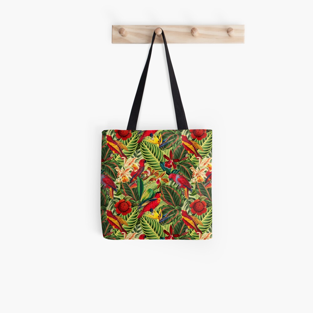 Vintage Tropical Bird Jungle Garden Tote Bag