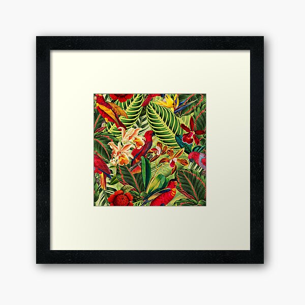 Item preview, Vintage Tropical Bird Jungle Botanical Night Botanical Garden Nightgarden designed and sold by UtArt.