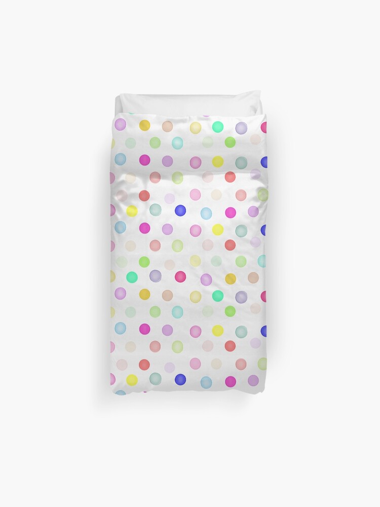 rainbow polka dot comforter