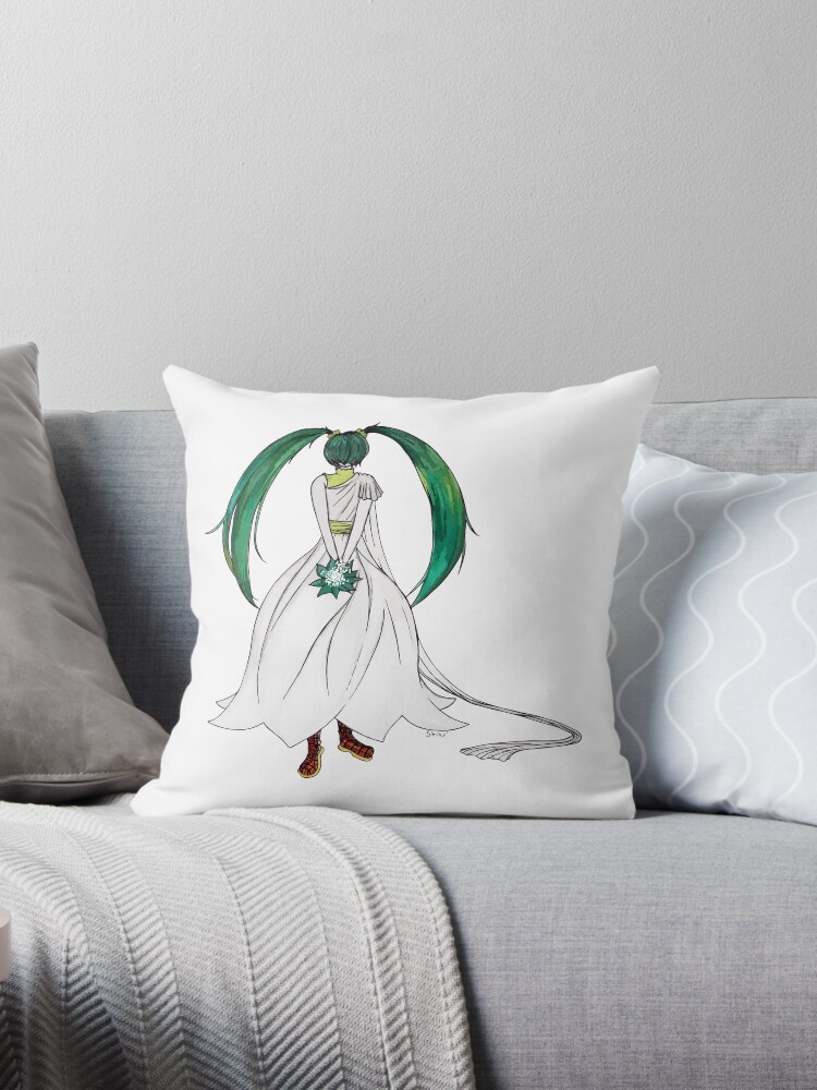 Thumbnail 1 of 3, Throw Pillow, Flower Girl : Muguet (Lily of the valley) designed and sold by studinano.