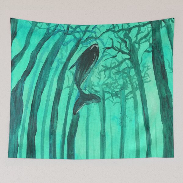 Item preview, Moby´s Forest - Mint Green Whale  designed and sold by Niina  Niskanen.