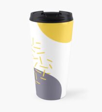 Yellow, cool, trendy, urban geometric illustration art Travel Mug