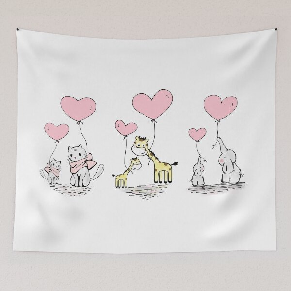 Item preview, Cat Giraffe Elephant Heart Balloons designed and sold by Altohombre.