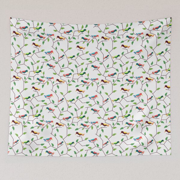 Item preview, Colorful birds and foliage jungle pattern designed and sold by mrhighsky.