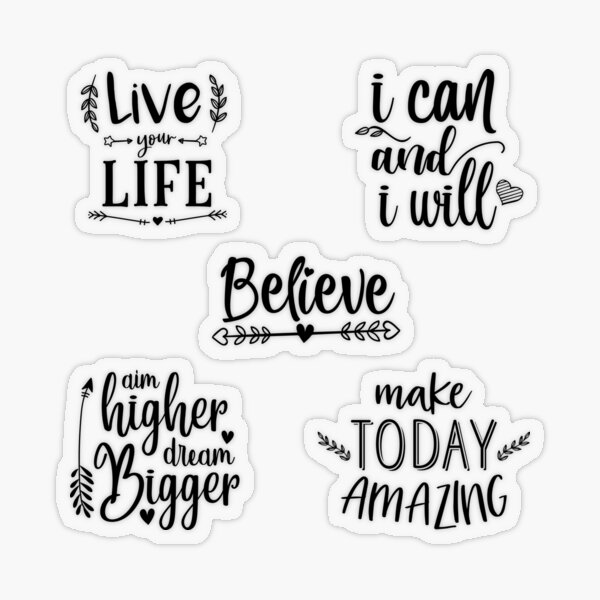 Quotes To Live By – Multi Design Set Transparent Sticker
