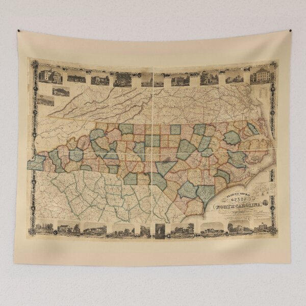 Item preview, Pearce's new map of the state of North Carolina (circa 1870) designed and sold by allhistory.