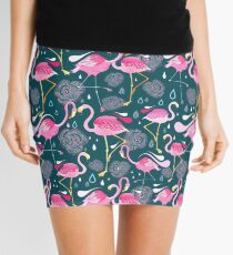 pattern with flamingos Mini Skirt