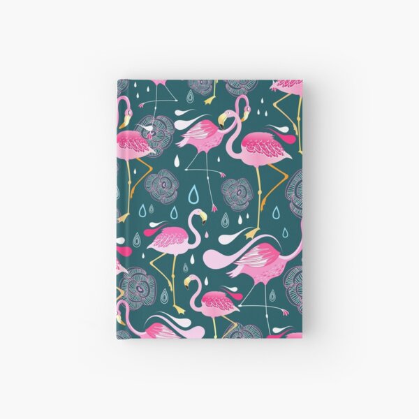 pattern with flamingos Hardcover Journal