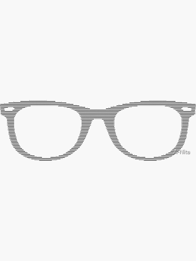 "Hipster glasses ASCII" Sticker for Sale by ANita Redbubble