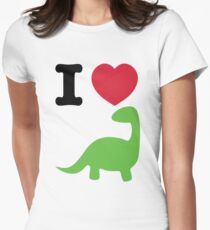 I heart dinosaur (brachiosaurus) Women's Fitted T-Shirt