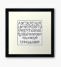 Black abstract alphabet Framed Print