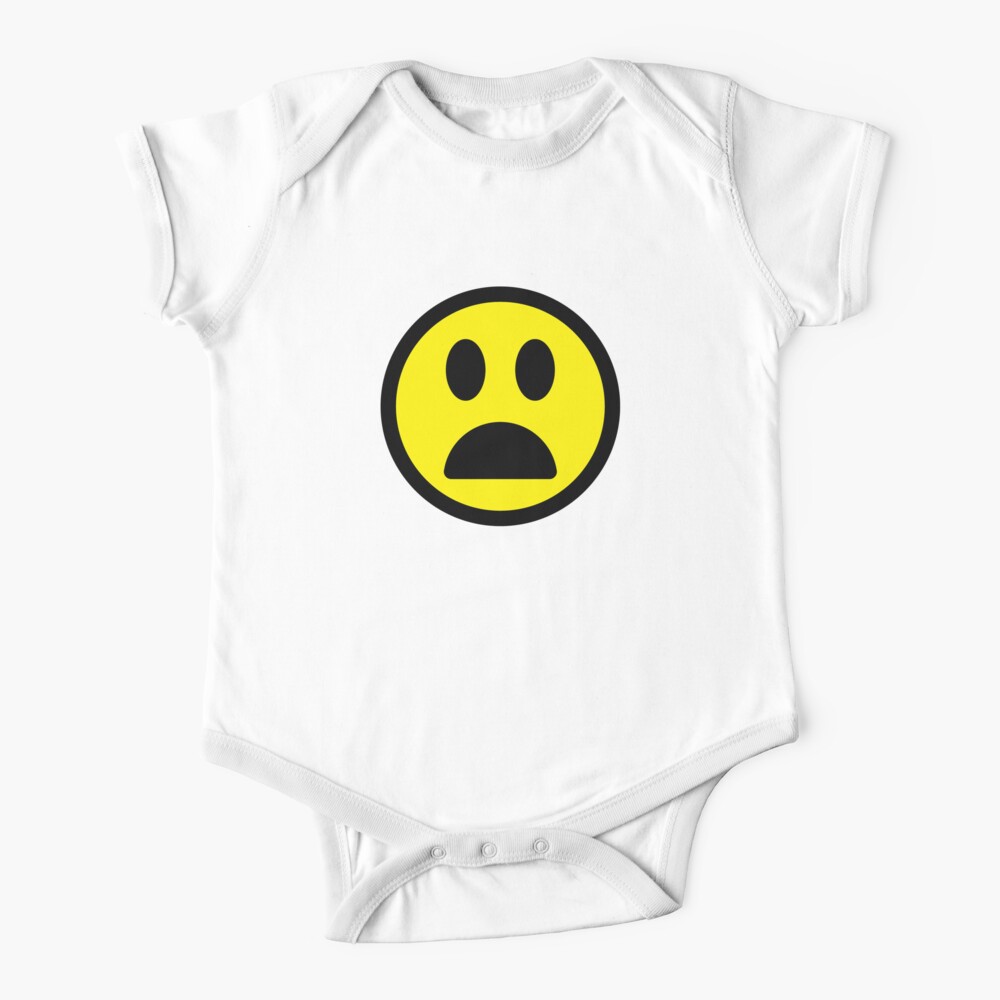 Sad Shocked Smiley Face Baby One Piece By J0t4r0 Redbubble