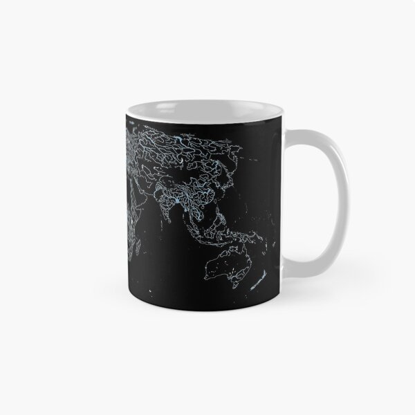 Item preview, World Map of Large Rivers, Lakes and Coast Lines - Dark Background designed and sold by ramiro.