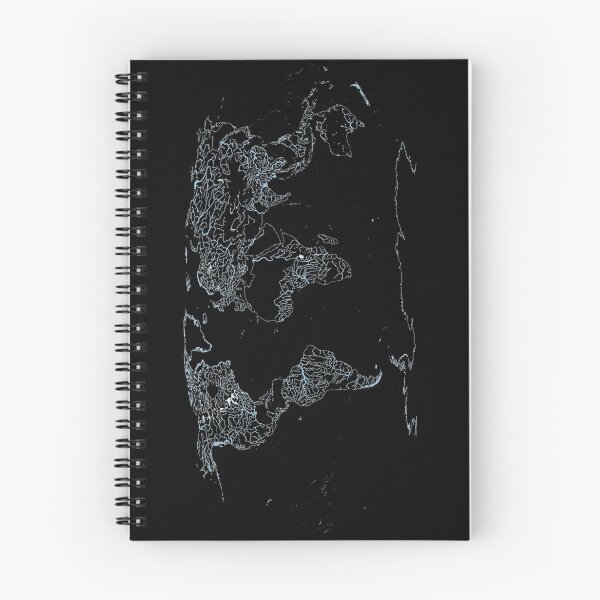 Item preview, Mapa mundial de grandes ríos, lagos y líneas costeras - Fondo oscuro designed and sold by ramiro.