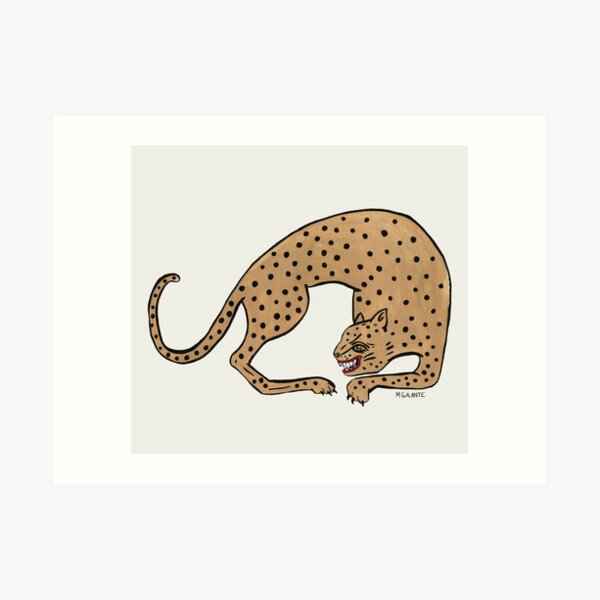 Blockprint Cheetah Art Print