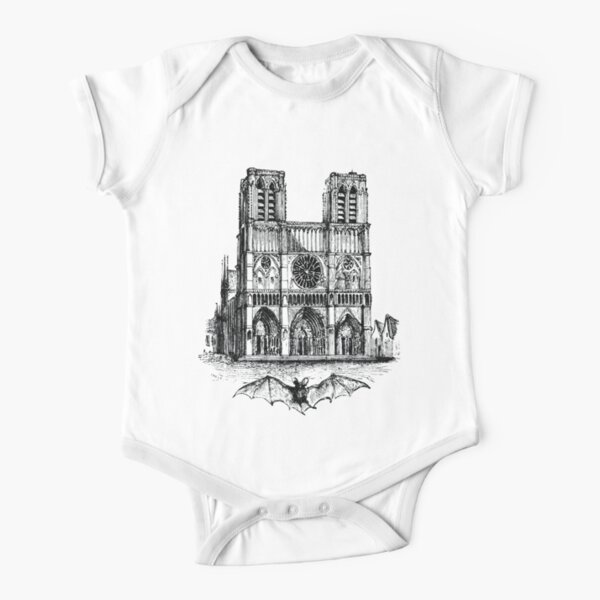 Notre-Dame de Paris #NotreDameinParis #NotreDamedeParis #NotreDame Short Sleeve Baby One-Piece