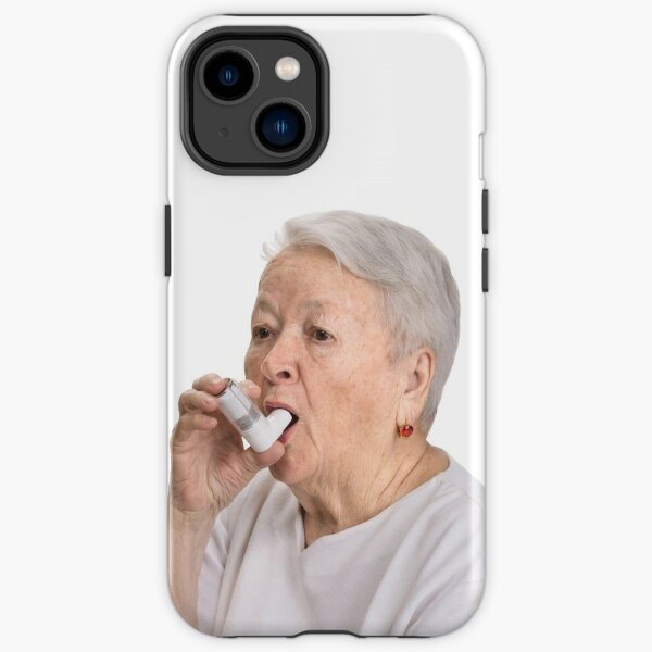 Alte Dame mit Inhalator iPhone Robuste Hülle