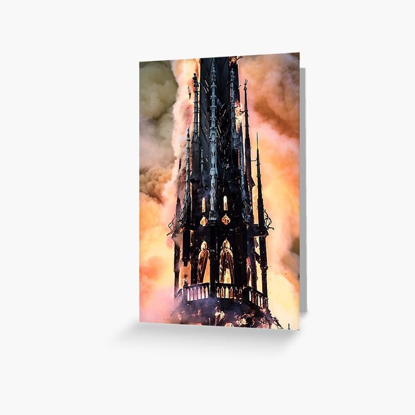 Notre-Dame de Paris in Fire #NotreDameinParis #NotreDamedeParis #NotreDame #NotreDameFire Greeting Card