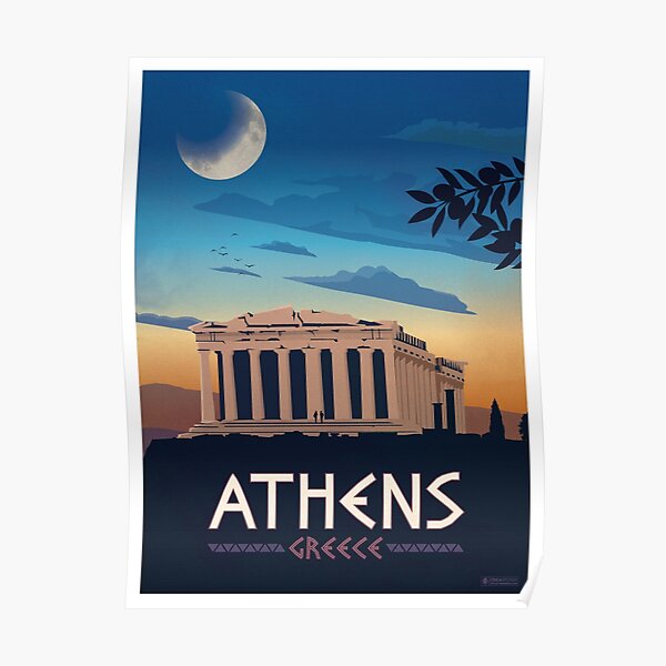 Vintage Athens Greece Travel Poster Poster