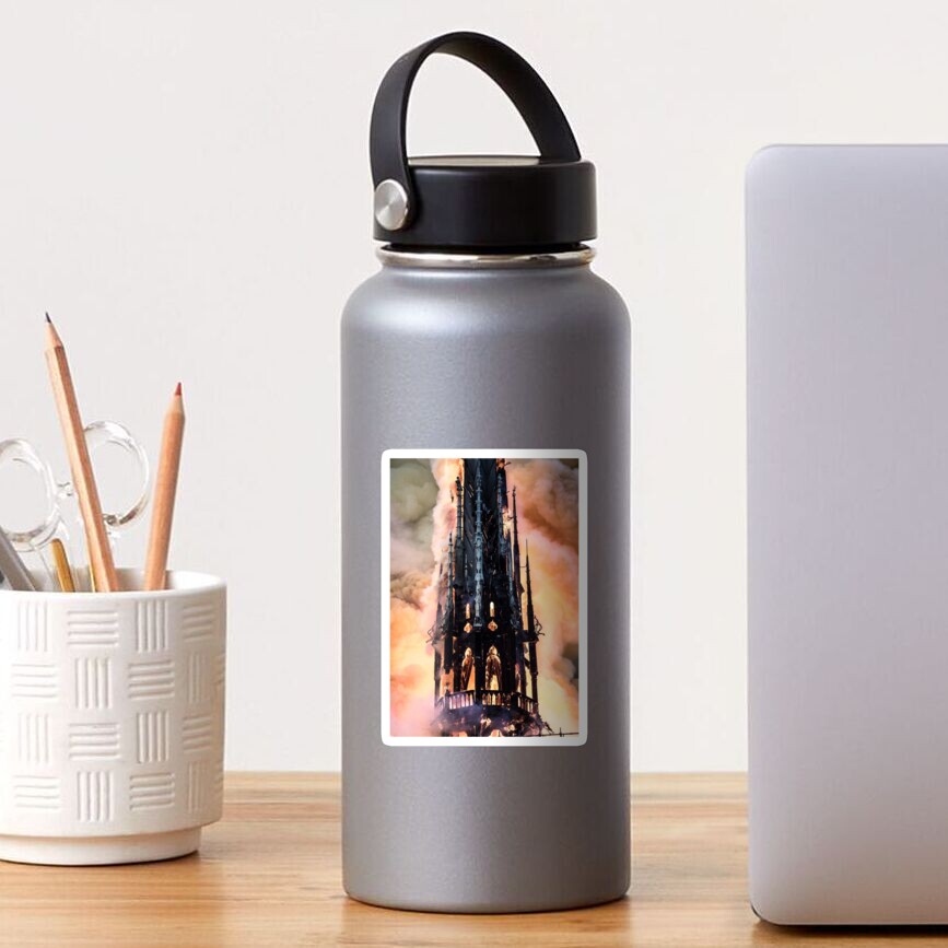 Fire at Notre Dame Cathedral in Paris #Fire #NotreDameCathedralinParis #NotreDame #Cathedral #Paris Sticker