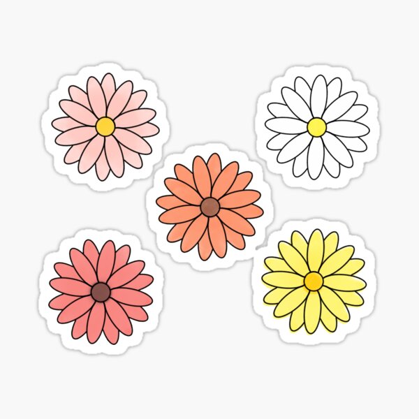 Cute Daisy Flowers Sticker Pack