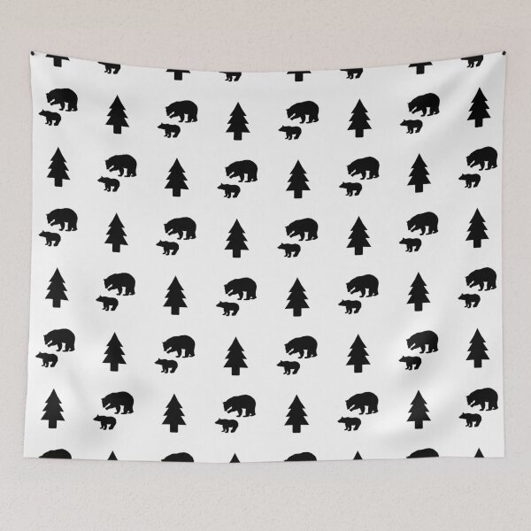 Item preview, Mama & Baby Bear Pattern: Black & White designed and sold by Jared Davies.