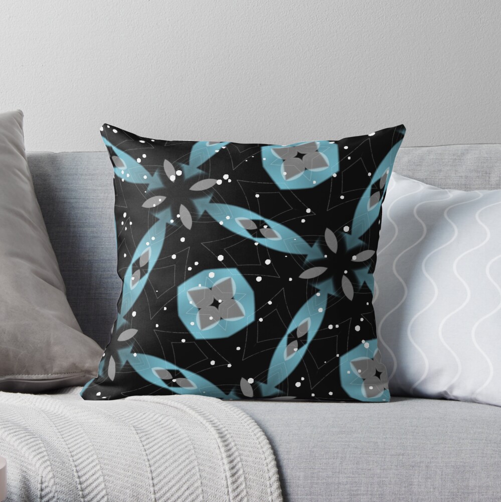 Blue Ribbons Under A Starlit Sky Throw Pillow