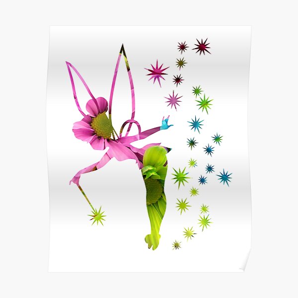 Floral Tinkerbell Poster