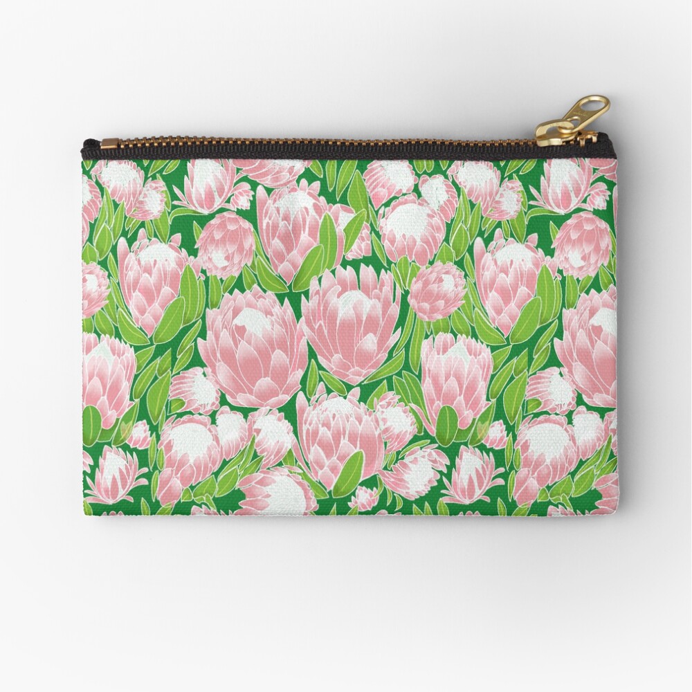 Pink Protea Zipper Pouch