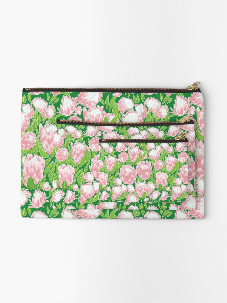 Alternate view of Pink Protea Zipper Pouch