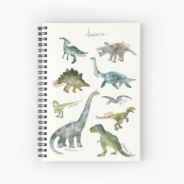 Dinosaur Biking Roller Skating Drawing Sketch Notebook Spiral School New  Hardcvr