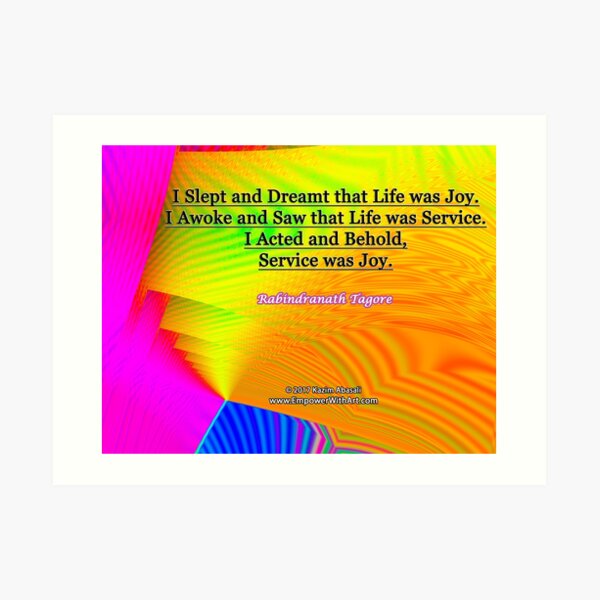 I Slept and Dreamt Art Print