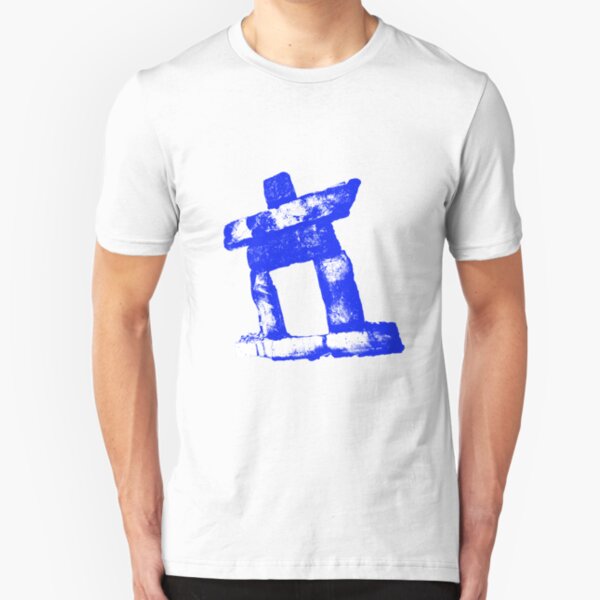 Canada rock man -BLUE- Slim Fit T-Shirt