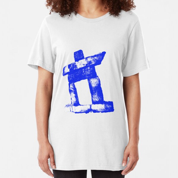 Canada rock man -BLUE- Slim Fit T-Shirt