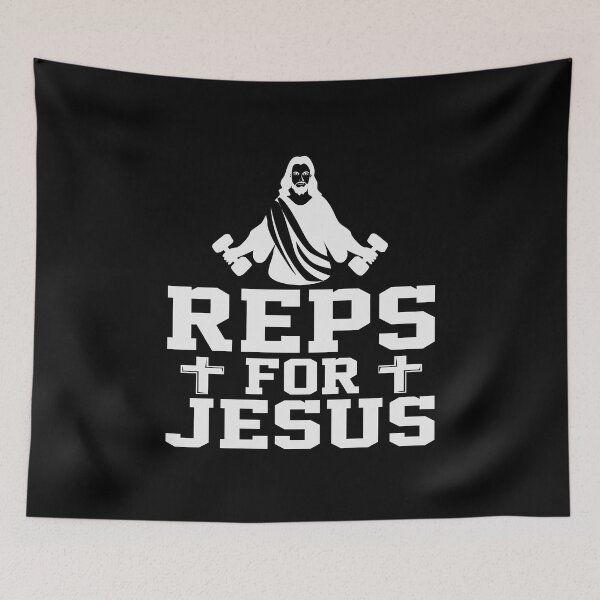 Artikelvorschau, Lustiges Jesus Bizeps Christ Gym Fitness Geschenk entworfen und verkauft von Pubi.