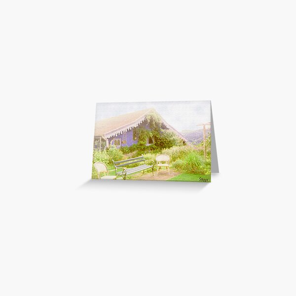 The blue cottage Greeting Card