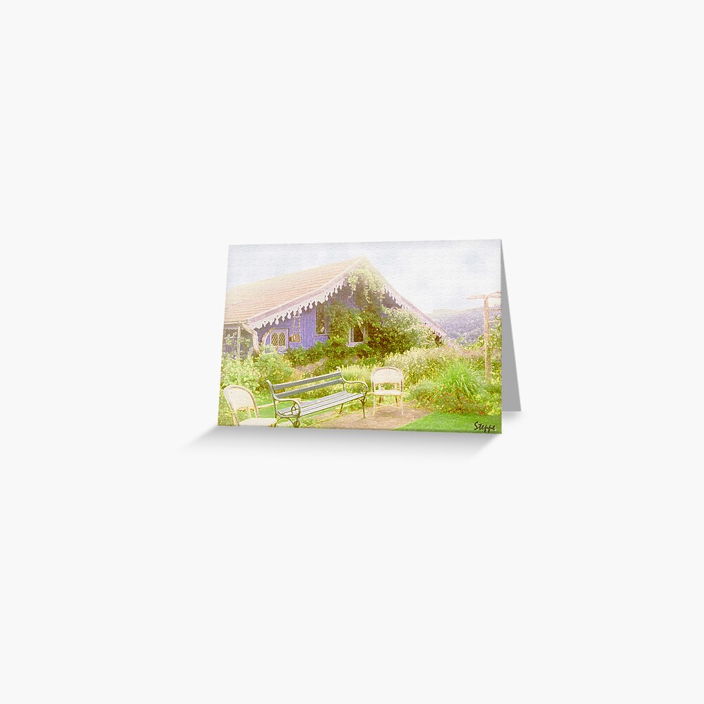 The blue cottage Greeting Card