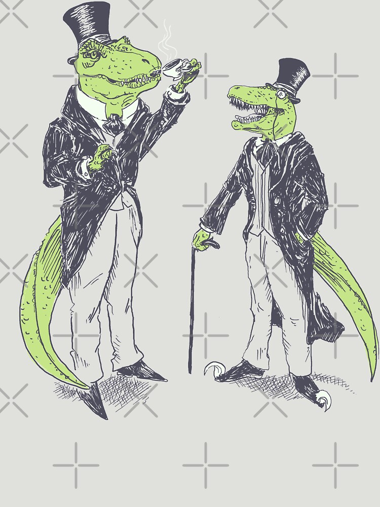 Thumbnail 3 of 3, Fitted T-Shirt, Tea Rex and Velo Sir Raptor designed and sold by Hillary White.