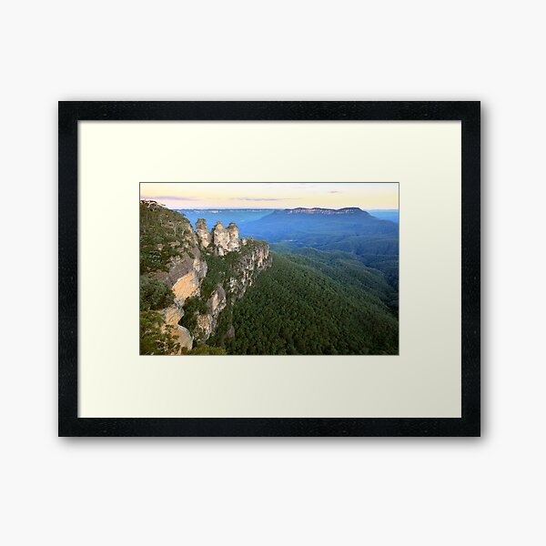 Three Sisters Twilight, Blue Mountains, Australia Framed Art Print