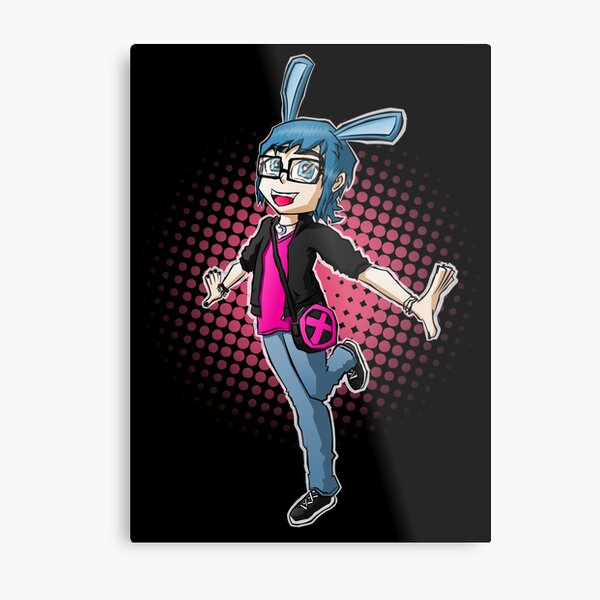 Blue Haired Bunny Metal Print