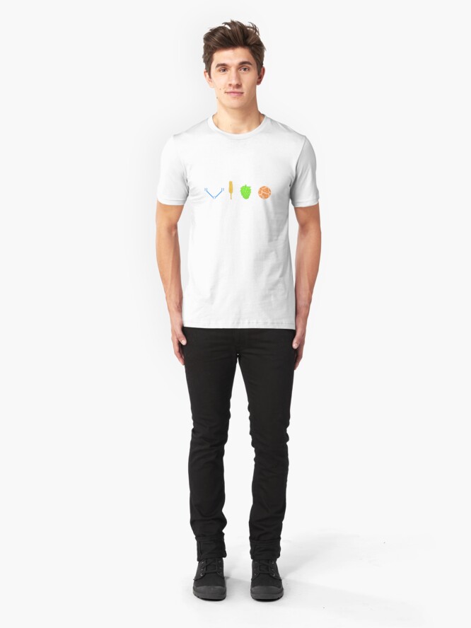 Alternate view of Water, Barley, Hops, Yeast Slim Fit T-Shirt